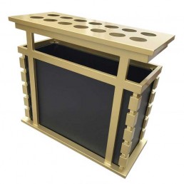 geometric lobby umbrella stand, marilyn sygrove, sygrove associates, lobby interior design, nyc lobby interior designer